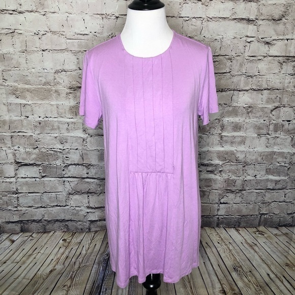 J. Jill Tops - J Jill Wearever Purple Pleated Front Knit Tunic‎